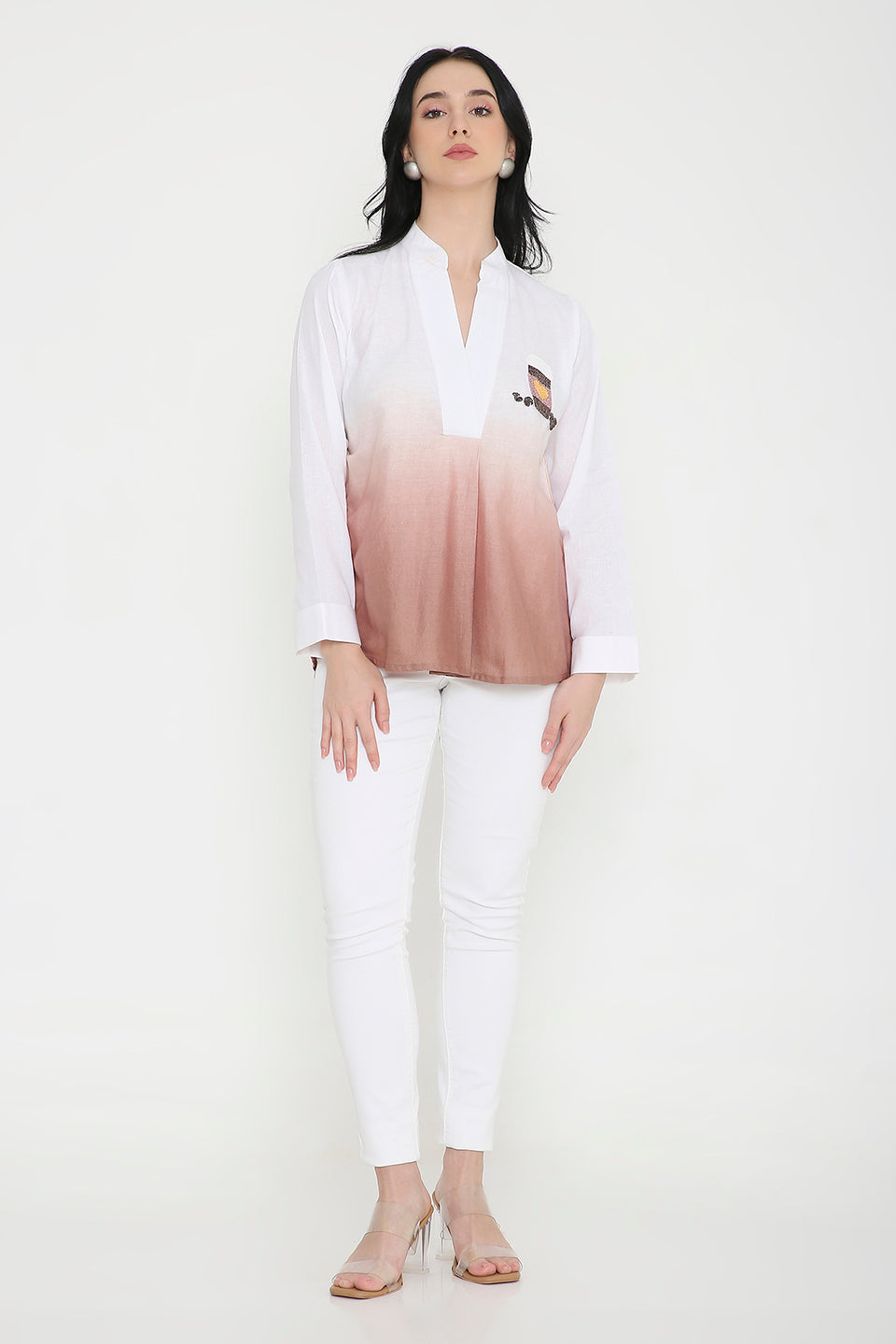 Coffee Love Embroidered Ombre Shirt